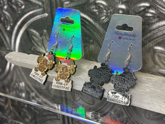 Highland Cow Xmas Errings